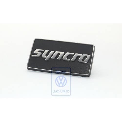 	
				
				
	SYNCRO Zeichen silber auf schwarzem Hintergrund Kotflügel vorne für VW Golf 2 Syncro (08/1985-10/1991) - C259633
