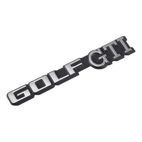 	
				
				
	Silver GOLF GTI emblem on black background for rear panel of VW Golf 2 GTI 8S (-07/1987)  - C265276
