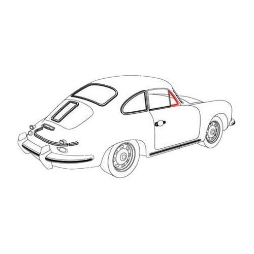  Joint de custode de porte pour Porsche 356 Coupe (1950-1965) - côté droit - RS12556-1 