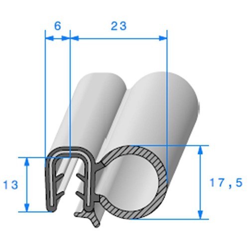 Joint de porte - 23 x 13 mm - UC30535 - Mecatechnic.com
