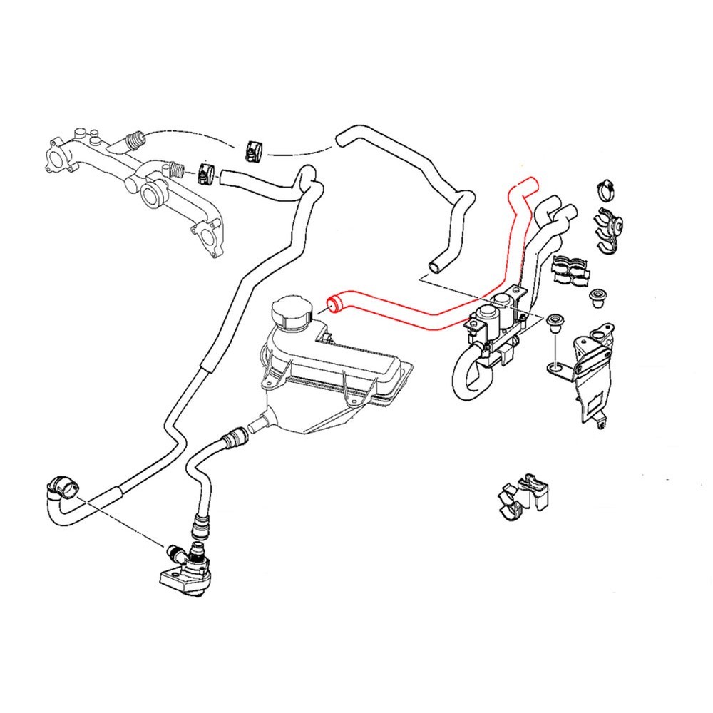 Hose between heating radiator and expansion tank for BMW X5 E53