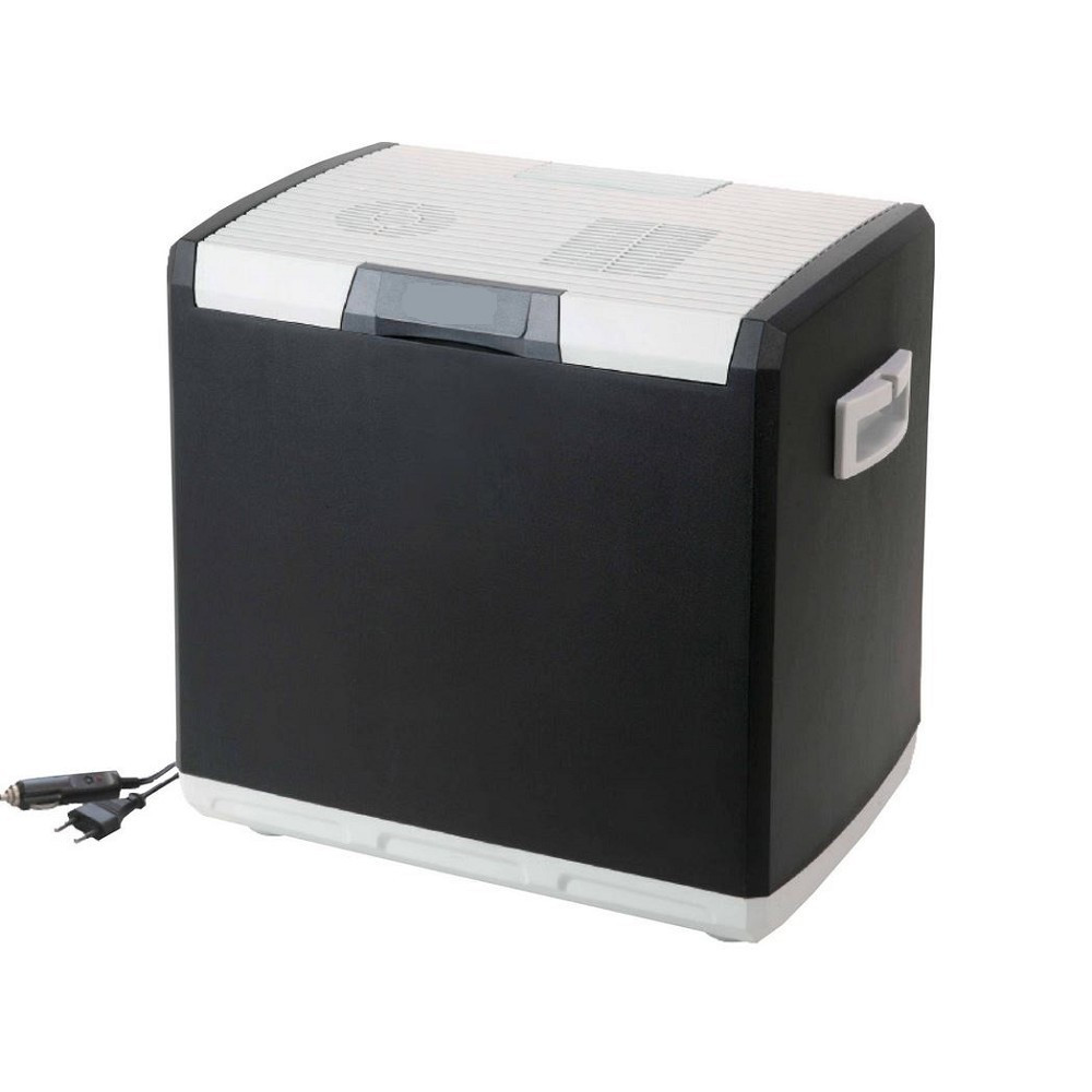 Schwarze thermoelektrische Kühlbox 12V mit Zigarettenanzünder oder 220-230V  mit Netzanschluss - Inhalt 28 Liter