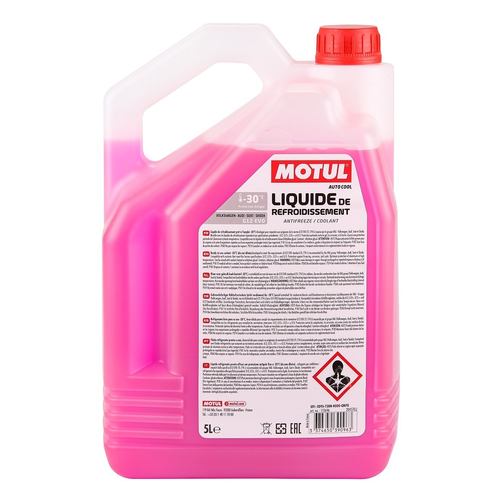G13 MOTUL -30°C Liquid Coolant - pink - bottle - 5 Liters