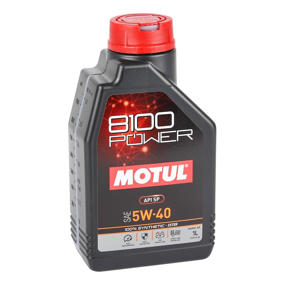 MOTUL 8100 POWER 5W40 Sport Engine Oil - 100% synthetic - 1 Litre  MOTUL111808 - UD31004 motul 