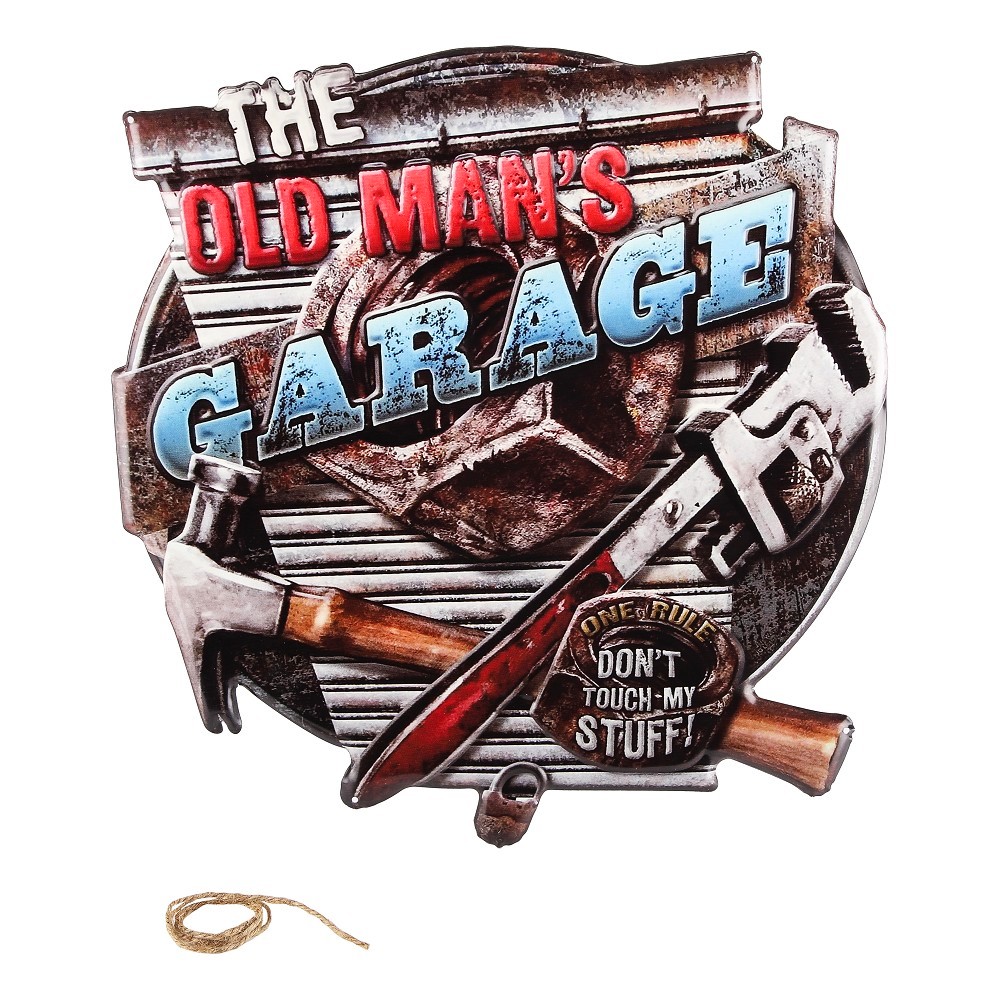 Plaque métallique THE OLD MAN'S GARAGE - 50 x 49 cm - UF01628