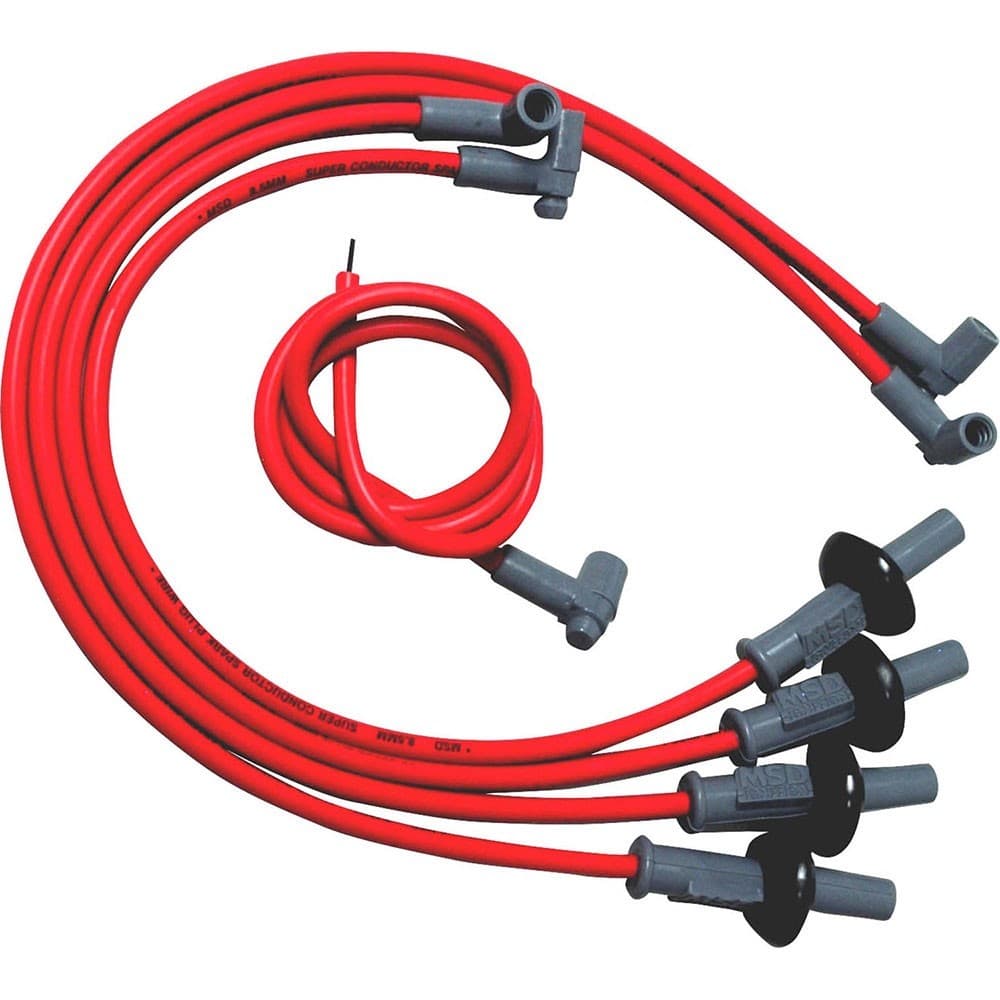 Qiilu Câble d'allumage de voiture 8mm Silicone Spark Allumage Câble Fil  Voiture Auto Accessoire Pièce de Rechange (Rouge)