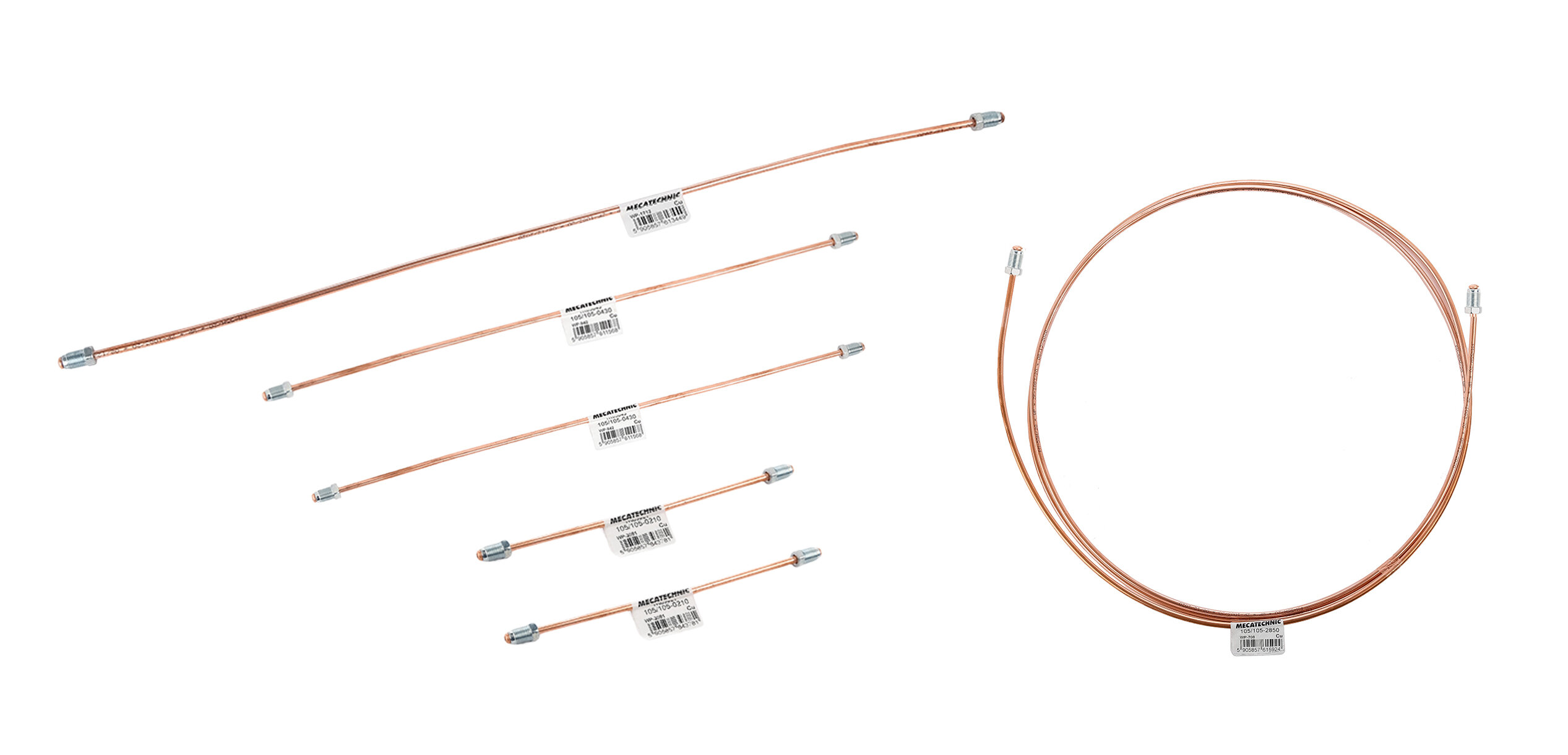 2 Tuyaux Rigides De Frein Volkswagen - Filetage M10x1, Longueur 750mm (75cm), Diamètre 4.75, Neufs