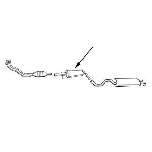  Original exhaust intermediate section for Audi A3 (8L) 1.6 from 96 ->2003 - AC20300-3 