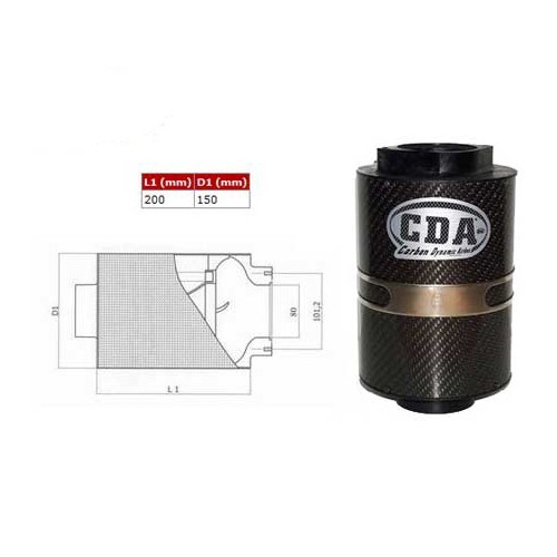  Kit admission BMC Carbon Dynamic Airbox (CDA) pour Audi A3 (8P) 2.0 TDi 140cv 03-> - AC45106-3 
