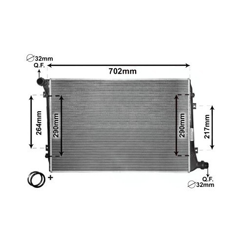  Water radiator for Audi A3 (8P) - AC55639 