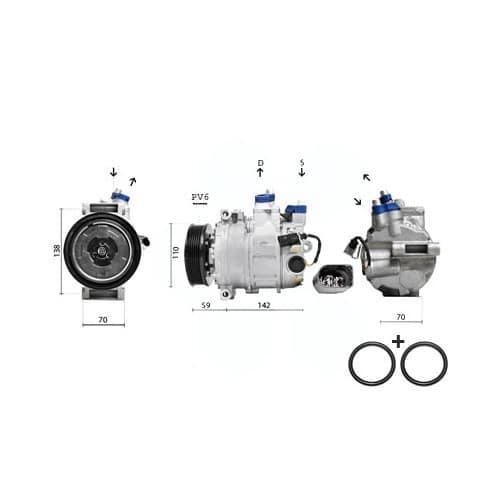  Compressor de ar condicionado, montagem Denso / Sanden, para Audi A3 (8P) - AC58100 