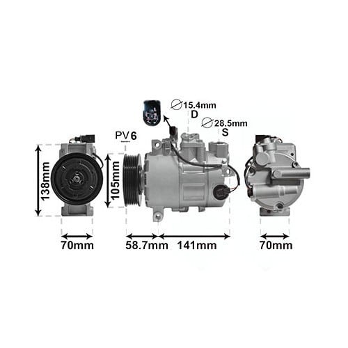  Klimakompressor für Audi A4 (B6) bis -&gt;2006 - AC58201 