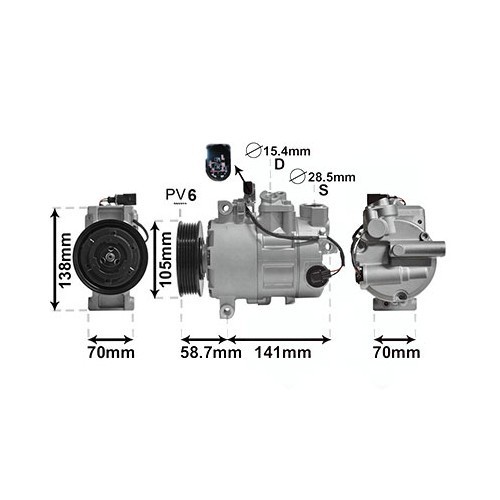  Klimakompressor für Audi A4 (B6) bis -&gt;2006 - AC58201 