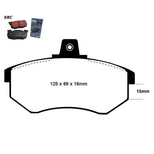 Black EBC front pads for Audi 80 Quattro and Audi 90 - AH50040