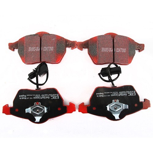 Pastiglie dei freni anteriori EBC rosse per Audi A4 (B5, B6), A4 Cabriolet e A6 (C5, C6) - AH50164