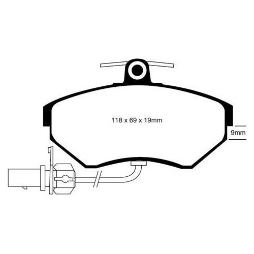  Pastiglie dei freni anteriori EBC nere per Audi A4 (B5, B6 e B7) - AH50200-1 
