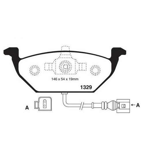  EBC Black Stuff front brake pads for Audi A2 1.4, 1.6, A3 1.6, 1.8, 2.0, 1.9 Tdi... see uses - AH50220 