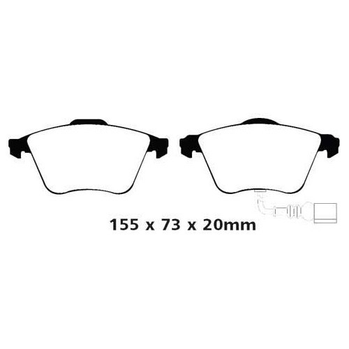     
                
                
    Front EBC red brake pads for Audi TT V6 and S3 - AH50370
