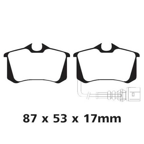     
                
                
    Red EBC rear pads for Audi A3 (8P) - AH51054
