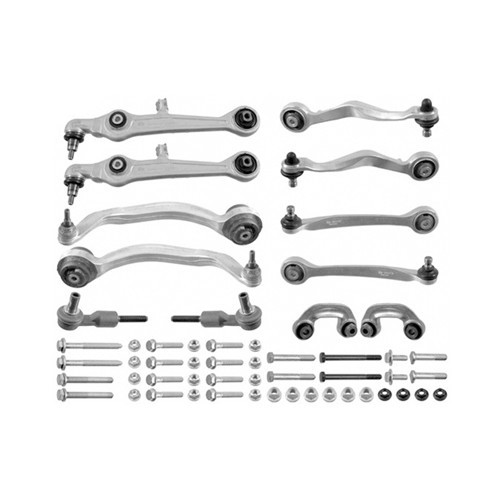  Kit Bras de suspension + Biellettes + Rotules de direction pour Audi A6 (C5) - AJ41031 