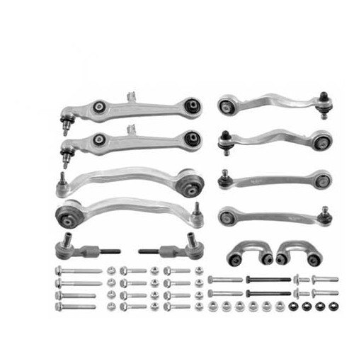  Kit Bras de suspension + Biellettes + Rotules Renforcés pour AUDI A6 97 ->02 - AJ41031R 