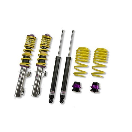  KW V1 complete threaded shock absorbers kit, stainless steel line for Audi A3 (8L) and TT (8N) - AJ77480 