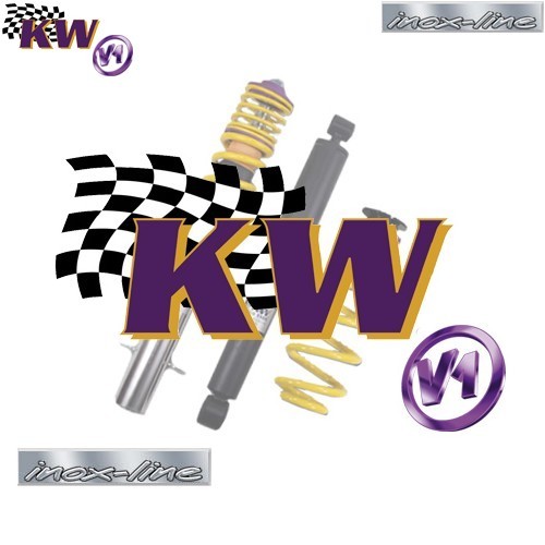  KW V1 complete threaded shock absorbers kit, stainless steel line for Audi A3 (8L) and S3 (8L) - AJ77482 