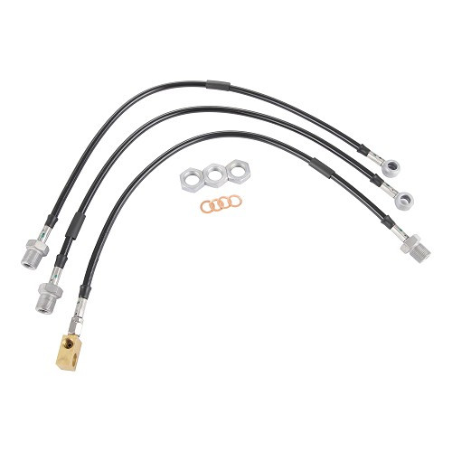     
                
                
    Kit de 3 tubos flexibles de freno de aviación GOODRIDGE para Jeep CJ - AVI0201
