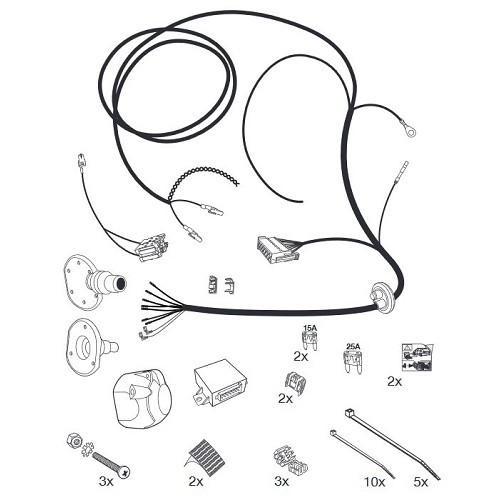 7-pin harness for AUDI A4 B6 (2001 - 2004) - AW00035