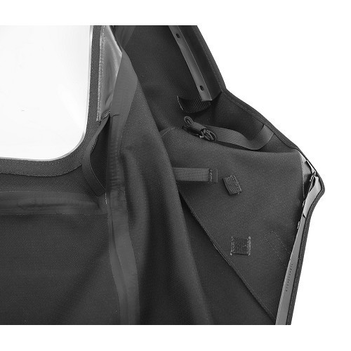  Complete black fabric soft top alpaca type for BMW Serie 3 E36 Cabriolet (08/1992-10/1995) - with side pockets - BA02200-5 