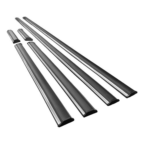 Black lower body trim with chrome inserts and fasteners for BMW 02 Series E10 (03/1971-07/1977) - BA14114