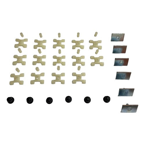 Black lower body trim with chrome inserts and fasteners for BMW 02 Series E10 (03/1971-07/1977) - BA14114