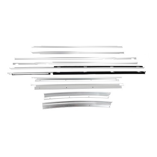  Polished aluminum front and rear window trim for BMW 02 Series E10 Sedan (03/1966-11/1975) - BA14801 