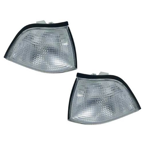  Pair of white turn signals for BMW E36 Sedan, Compact and Touring - BA16500 