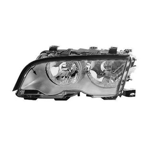  Left headlight in chrome-plated shell for BMW E46 ->09/2001 - BA17010 