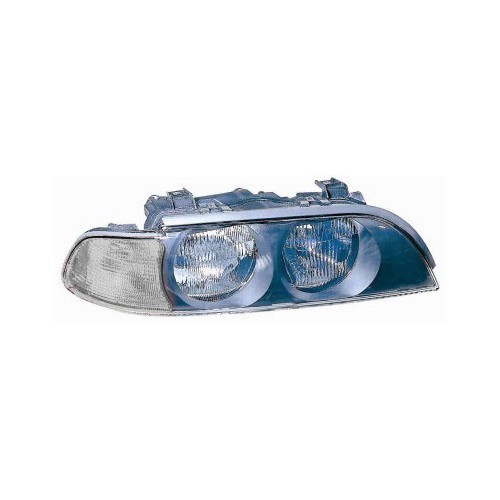  Right front headlight with white indicator for BMW series 5 E39 phase 1 (-09/2000) - passenger side - BA17022 