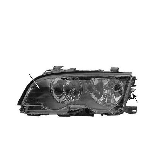  Front left headlight for BMW E46 Coupé and Cabriolet up to ->09/01, black - BA17030 