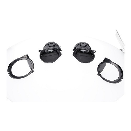  Getönte Nebelscheinwerfer mit glatter Scheibe und schwarzer Einfassung für BMW 3er E46 und 5er E39 - pro Paar - BA17642 