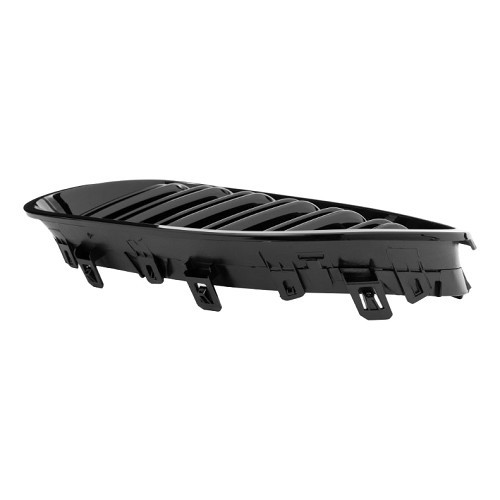 Double-ribbed gloss black grilles for Bmw 5 Series E60 Saloon and E61 Touring (11/2001-09/2007) - BA18009