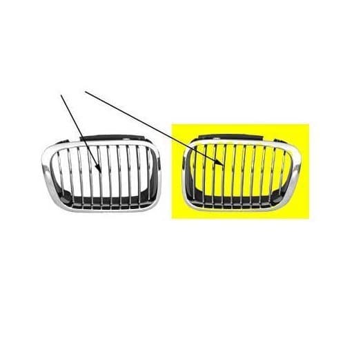  Black left grille with chrome surround for BMW 3 Series E46 Touring Sedan phase 1 (-08/2001) and Compact (01/2001-12/2004) - driver's side - BA18205-2 