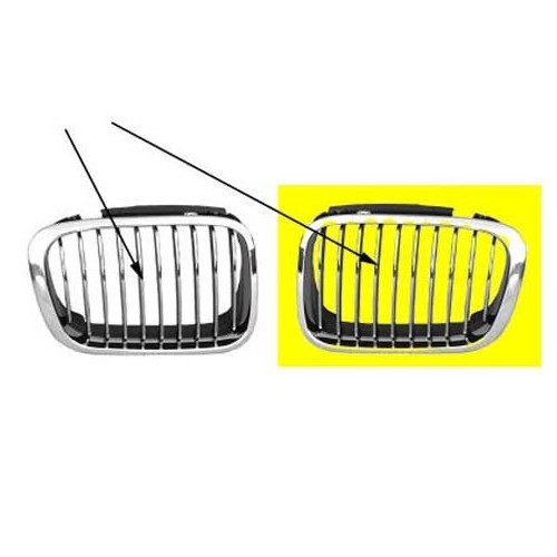  Chrome grille for BMW 3 Series E46 Sedan, Touring (-08/2001) and Compact (01/2001-12/2004) - left side - BA18207-1 
