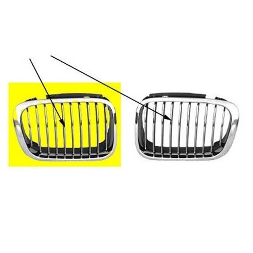  Chrome grille for BMW 3 Series E46 Sedan, Touring (-08/2001) and Compact (01/2001-12/2004) - right side - BA18208-1 
