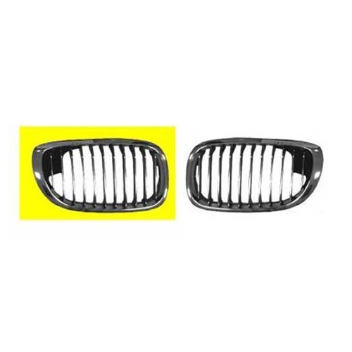  Black straight grille with chrome surround for BMW 3 Series E46 Coupé and Cabriolet phase 1 (-03/2003) - passenger side - BA18316-1 