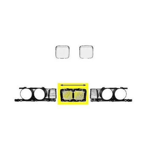  Plastic central grill for BMW E34 (except 8 cylinders) - BA18400-1 