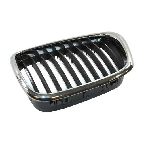 Left black/chrome-plated radiator grille for BMW E39 from 09/2000-> - BA18424