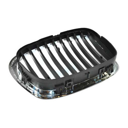 Left black/chrome-plated radiator grille for BMW E39 from 09/2000-> - BA18424