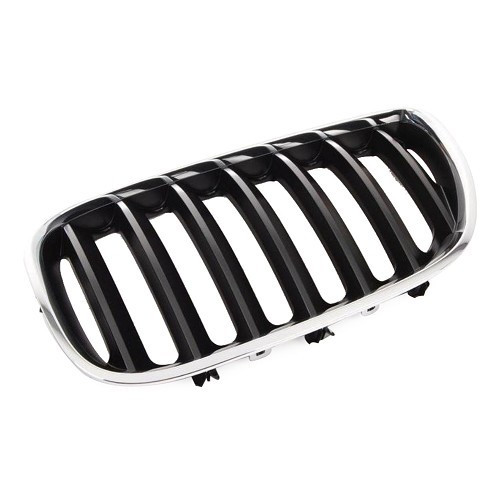     
                
                
    Grille de calandre gauche noire pourtour chromé pour BMW X5 E53 phase 2 (10/2003-) - côté conducteur - BA18429
