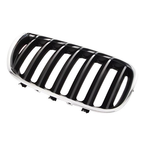     
                
                
    Grille de calandre droite noire pourtour chromé pour BMW X5 E53 phase 2 (10/2003-) - côté passager - BA18430
