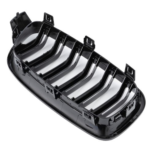 Black double-rib grille for Bmw 3 Series F30 Sedan and F31 Touring (07/2011-05/2019) - BA19101