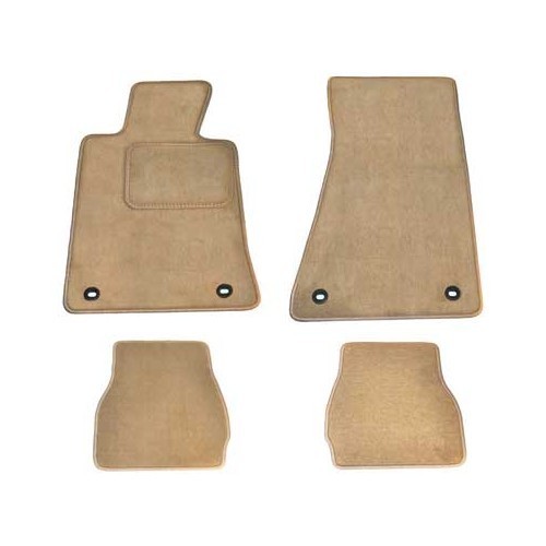  Set of 4 beige RONSDORF velvet mats for BMW E30 Cabriolet - BB26117 